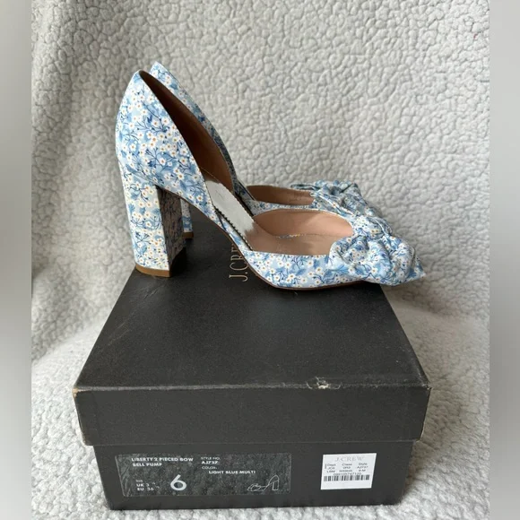NWB J.Crew Collection in Liberty Misti Valeria Bow Bell d’Orsay Pumps Size 6 - Picture 4 of 9